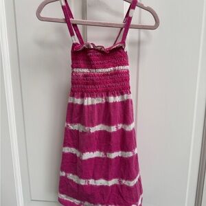 Faded Glory 3T Girls Pink and White Striped Cami Strapless Summer Dress